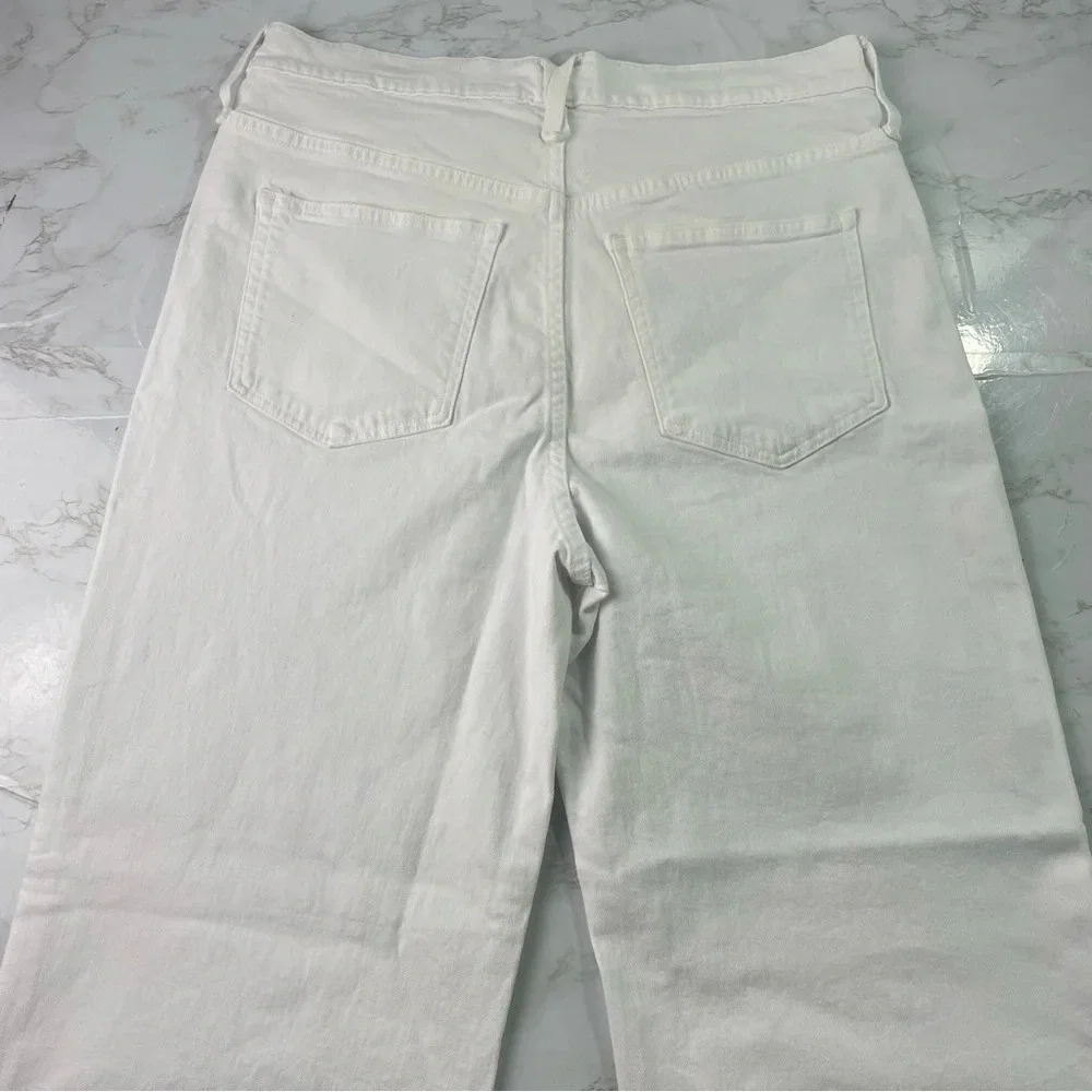 J Crew Womens High Rise White Slim Wide Leg Jean Size 31 New